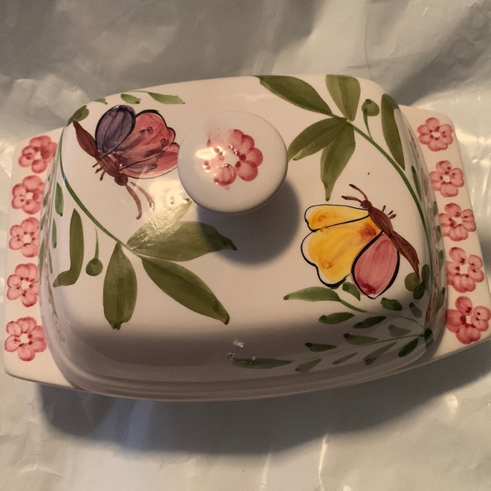 Hand Painted Butter Dish